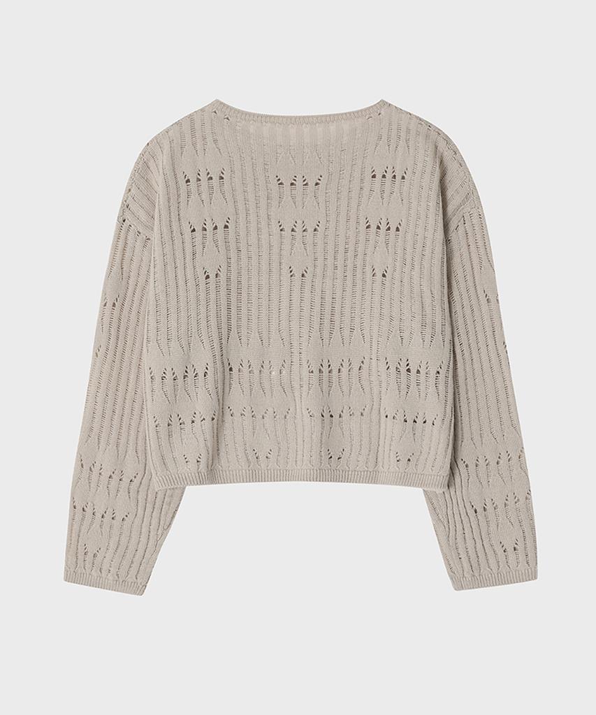 NOIRER POUR FEMME Pull en Laine Endommagé Col Bateau (Beige)
