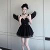 French Sexy Black Suspender Dress Women's Summer Temperament Slim Birthday Dress Princess Tutu Dress Small Man