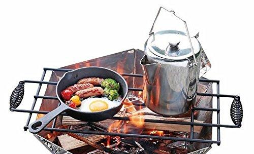 Gratare pentru Barbeque și Foc de Tabără Captain Stag (Compatibil cu suporturi de foc de tabără, sobe și grătare) Negru, 570 x 230mm (UG-3252)