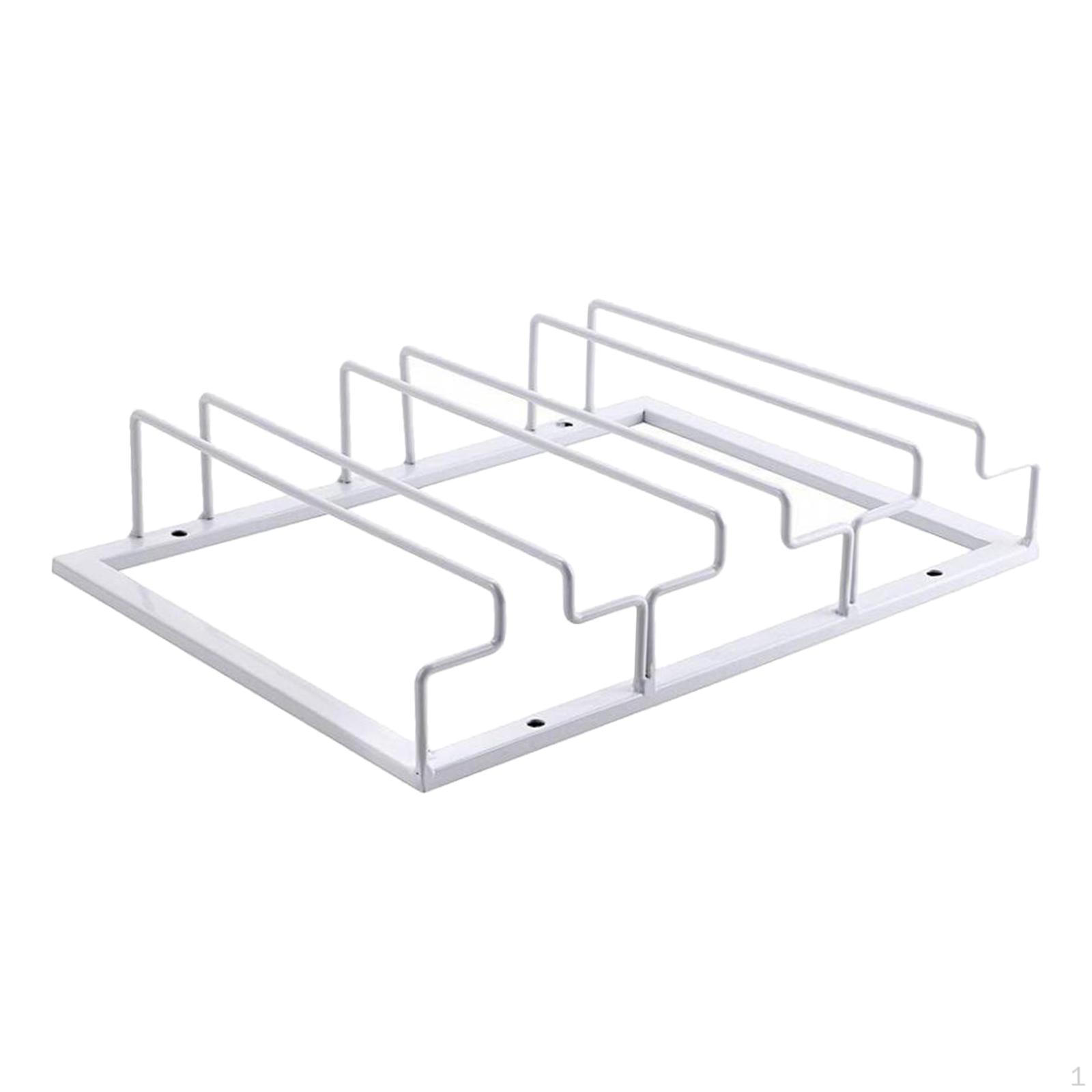 Hanging Stemware Holder Rack Metal Glass Organizer 3 Rows Organization Storage under White