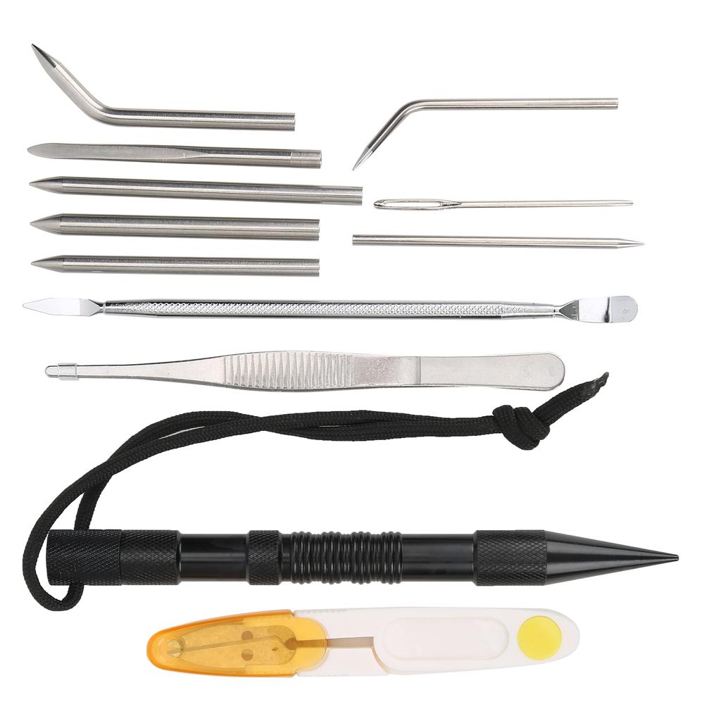 12Pcs/Set Black Aluminium Parachute Cord Needles Set Bracelets DIY Knitting Tool Kit