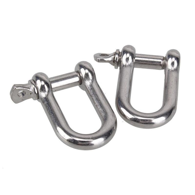 M4/M5/M8/M10/M12 304 Stainless Steel D Type Shackle Short Paragraph Rigging 1/4 Inch Shackle Hooks Boat Rigging Hardware