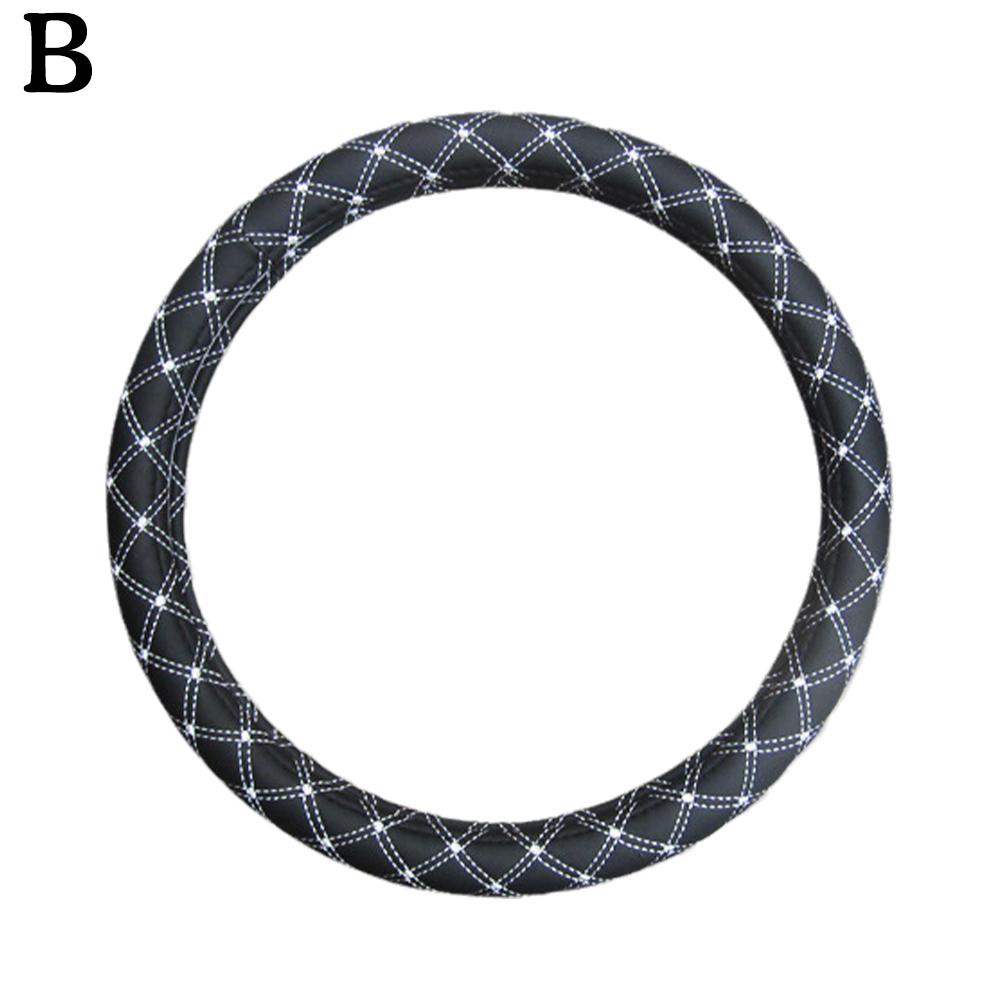 

Кожаная оплетка на руль автомобиля 37-38 см, противоскользящая защита, универсальная оплетка на руль автомобиля