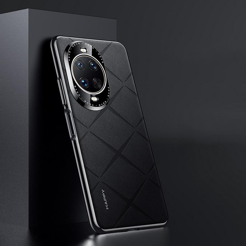 Luxury Plain Leather + Camera Lens Protection Case For Huawei Nova14 Ultra Nova 14 Pro 13 12 Ultra Hard Slim Good Texture Cover