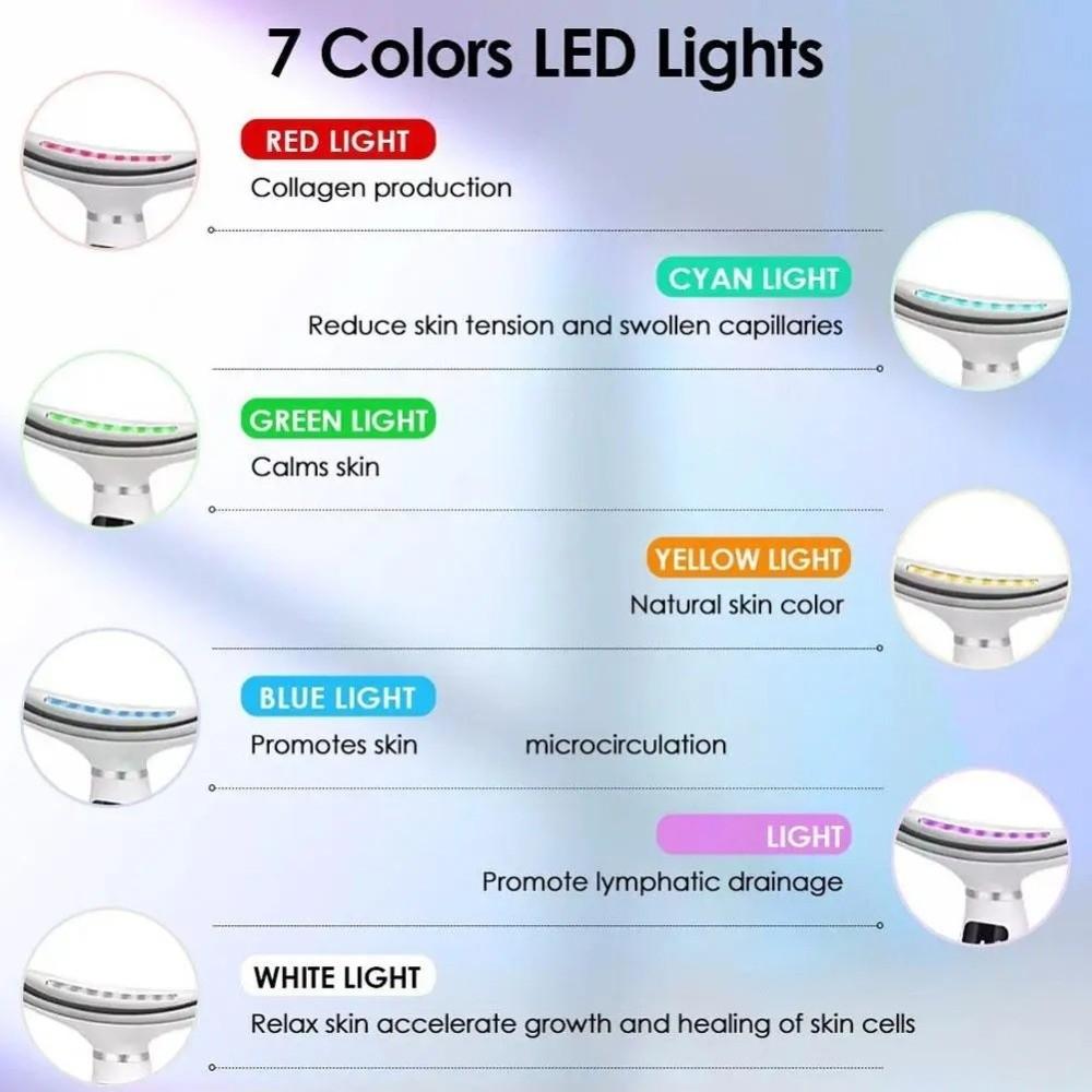 LED Photon 7 Colors Neck Beauty Instrument Electric Skin Care Tool Neck Care Massager Tool  Women
