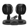 DC 5V USB Car Cooling Fan 2 Speed Wind Quiet 360 Deg Rotatable Portable Dual Head Desk Fan for SUV