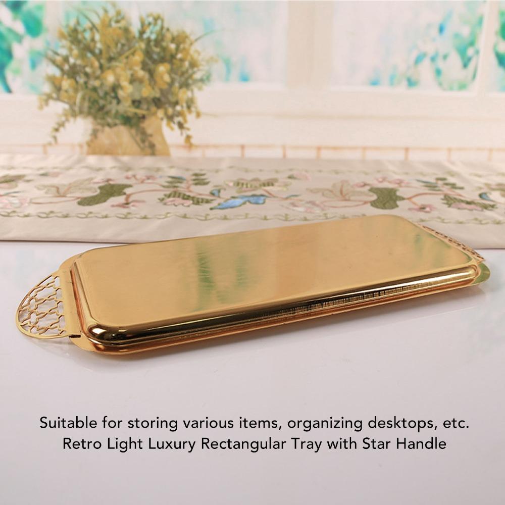 Rectangular Tea Cup Tray Star Handle Storage Tray Serving Trays Fruit Tray Wedding Decoration