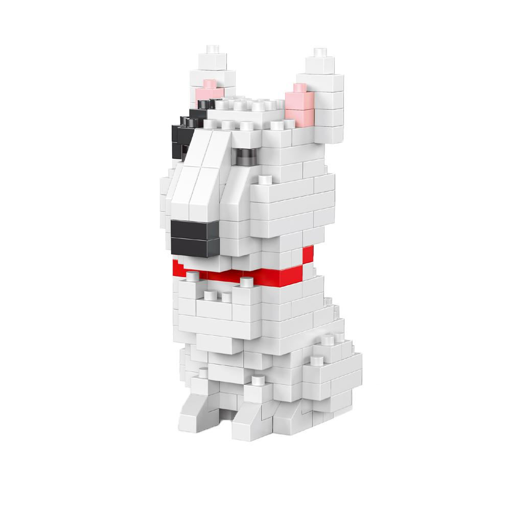 

Милый мини-хаски с голубыми глазами, микро-мини строительные блоки для самостоятельной сборки - несколько стилей хаски, пуделя, бультерьера для праздничных подарков with box