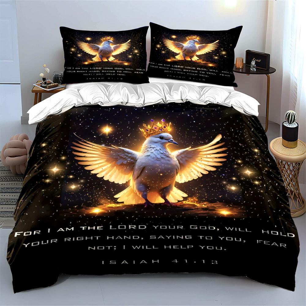 Divine Inspiration Three-Piece Set Kid'S And Adults' Bedroom Decor, Exquisite Three-Piece Bedding Set Gift