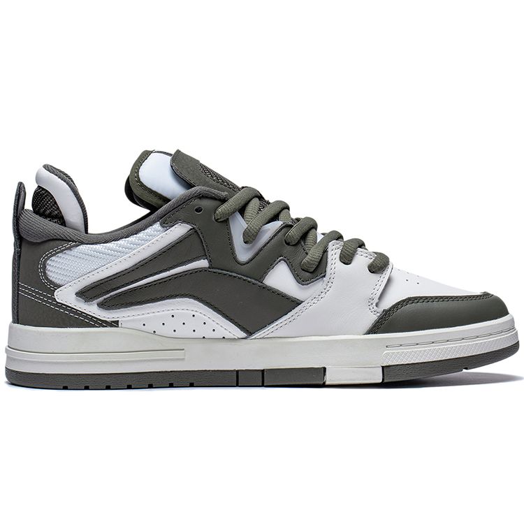 Li Ning Skateboard Series Synthetic Leather Comfortable Soft Bounce Color Block Non-Slip Low-Top Skate Shoes Men Sneakers AECT035-1
