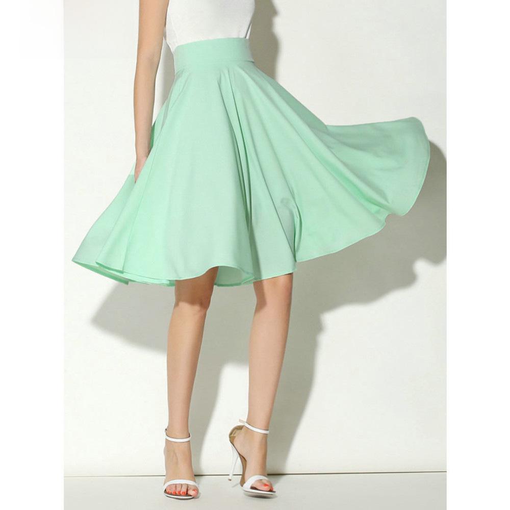 2018 Bohemian High Waist Midi Skate Dress Skirt