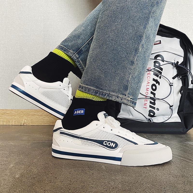 Men's Fashion Casual Sneakers Mesh Breathable Canvas Shoes Jogging Shoes