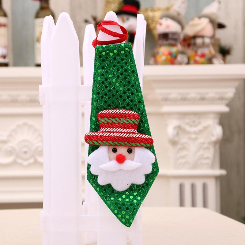 Tie Christmas Bow Light Up Santa Claus Holiday Sequin Ties Xmas Party Decor Gift