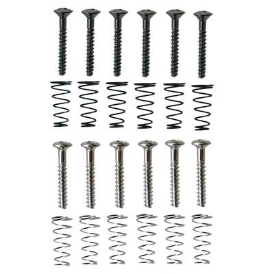 Tooyful 6 Pieces Iron SSS Single Coil Pickup Adjusting Height Screws with Springs Set for Electric Guitar Replacement Parts