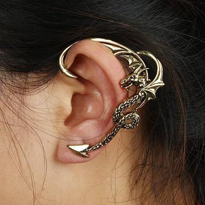 Silver Skull Ear Clip On Cuff Fashion Men Women Punk Rock Gothic Look Free P/&P
