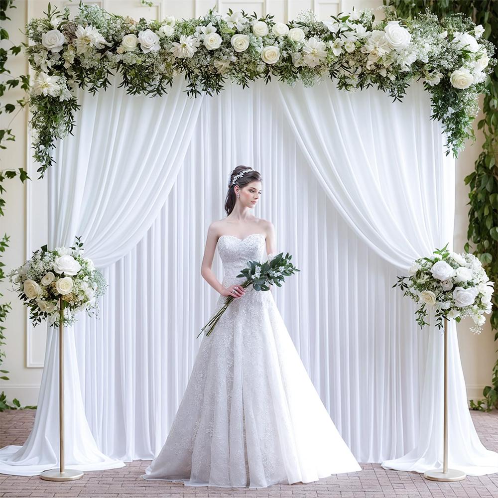 Backdrop Curtain Drapes Wrinkle-Free Polyester Fabric for Birthday Baby Shower Parties Photo Photography Wedding Decoration