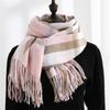 Plaid scarf women's 2025 autumn and winter imitation cashmere scarf medium length warm scarf shawl sweet scarf