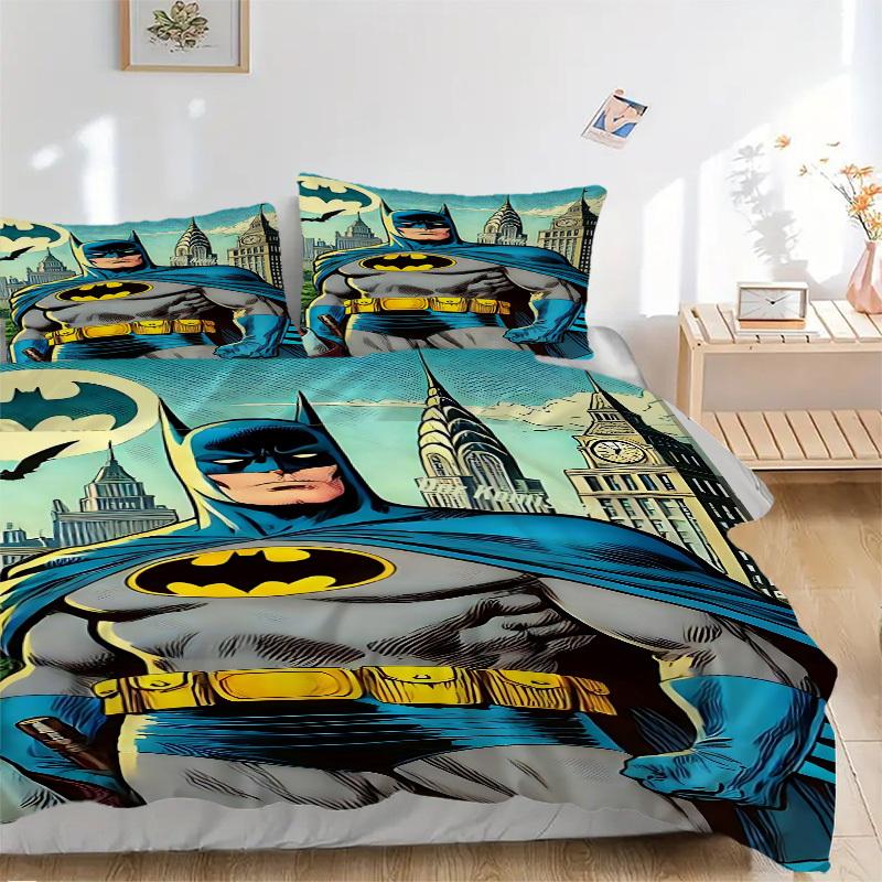 

3pcs Batman Duvet Cover Set, 1 Duvet Cover + 2 Pillowcases (No Insert), High-Definition Print for All Seasons,Durable yy251103004 135x200cm