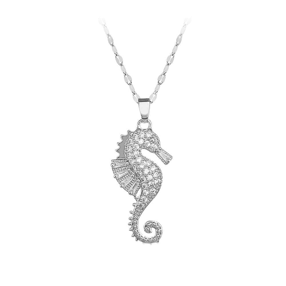Seahorse Necklace Pendant for Women Fashionable High-End Light Luxury Temptress Niche Jewelry Accessory Gift