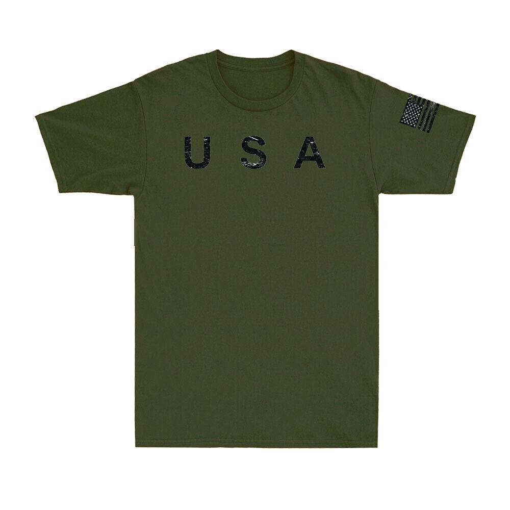 USA Distressed Flag Patriotic American Funny Political Gift Retro Men T-shirt M