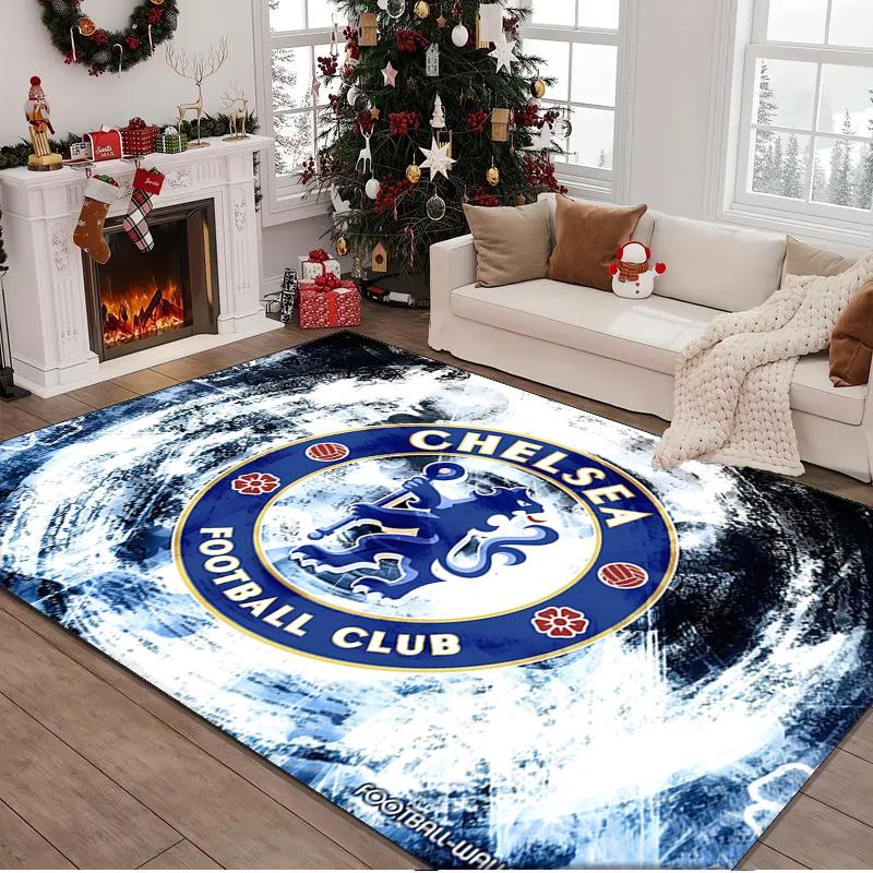 1PC Rug Chelsea Football Club Crest Carpet, Chair Rug,Area Rug for Office Bedroom Living Rooms Bedroom, Doormat Decor Christmas Fan Gifts