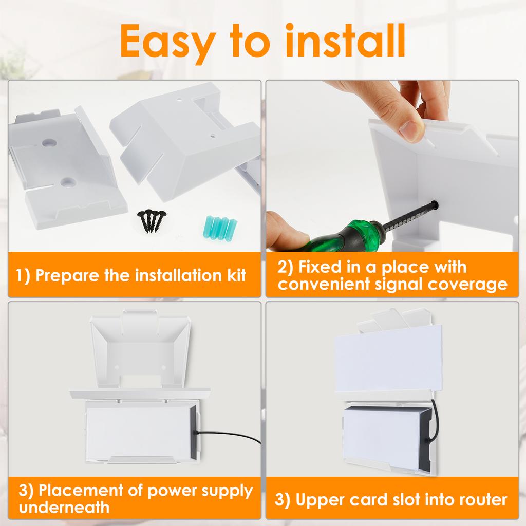 For Starlink Gen 3 Router Mount 2 In 1 Wall Holder Space Saving Mounting Bracket Kit Router Bracket for Router and Power Supply