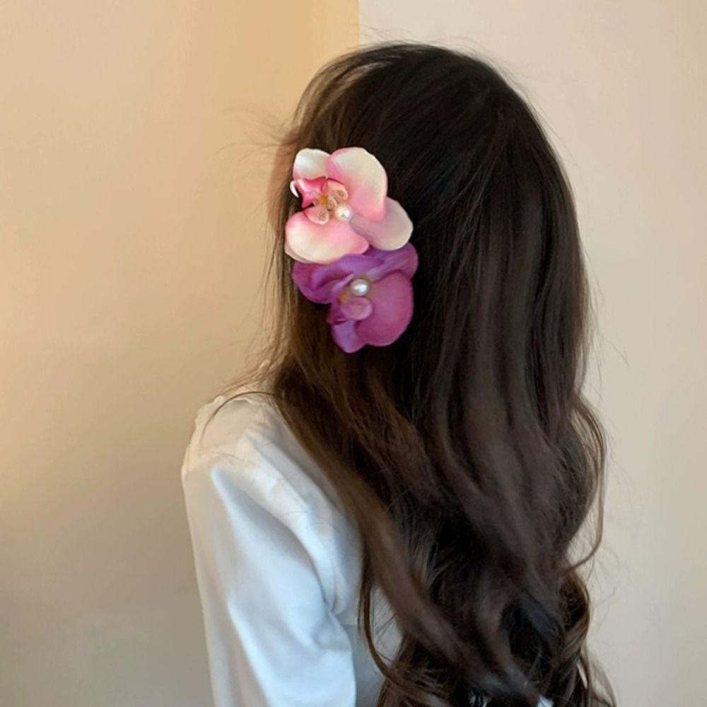 Phalaenopsis Pearl Hair Clip Orchid Butterfly Hair Clip Duckbill Clip Hair Styling Tools Bow Flower Hair Clips Hair Accessories