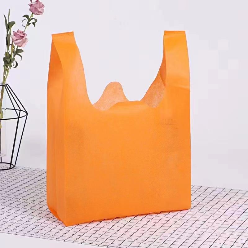 20pcs StoBag Non Woven Carrier T Shirt Bags Durable Reusable Bags for Party Food Takeout Gift Packing