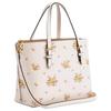 Coach Molly 25 Blumenmuster Kieselsteinleder Tragetasche Damen Tragetaschen Weiß CAL44-IMCAH