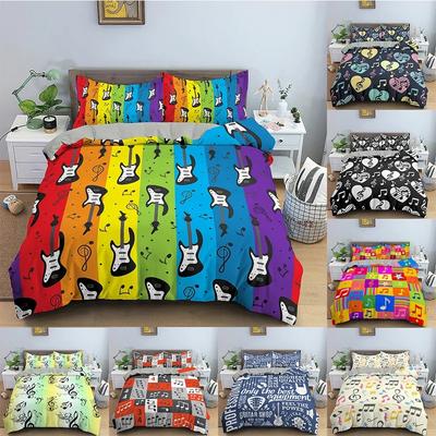 Set Biancheria da Letto Musicale Lussuoso Accogliente Copripiumino Trapunta Stampata in 3D Copripiumino Misura King Queen Biancheria da Letto Decorazione Camera da Letto