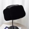 Mink hat men's whole mink middle-aged winter mink fur old man hat gentleman's warm mink hair ear protection sheepskin hat
