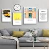 Nordic Yellow Car Bike Building Canvas Paintings Decorative Landscape Wall Art Posters and Pictures for Girl Boy Room Home Decor
