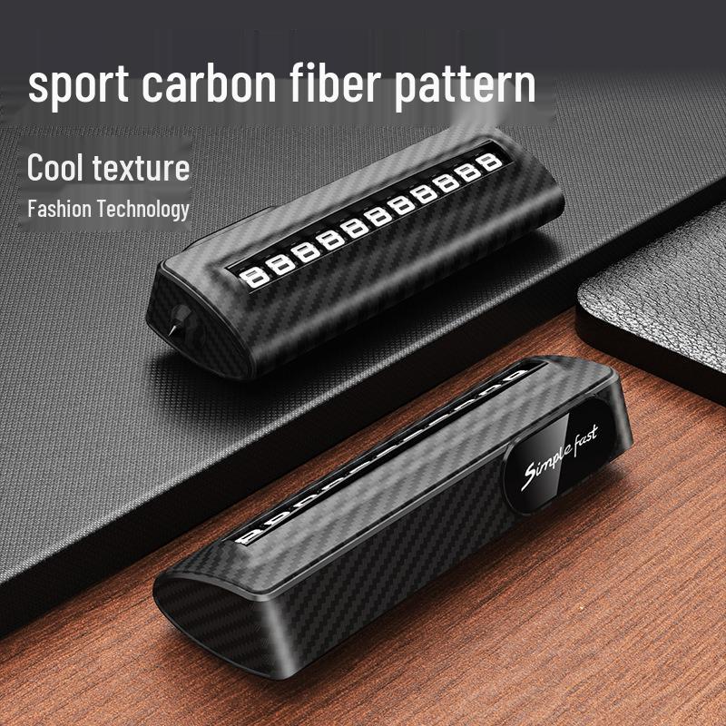 

Carbon Fiber Parking Sign & Window Breaker: Multifunctional & Movable Dashboard Accessory