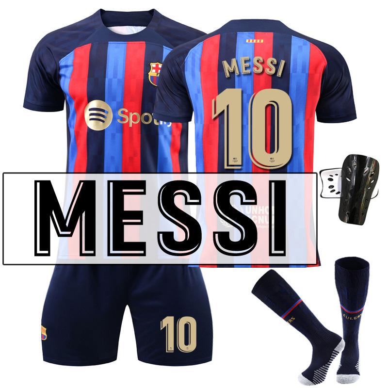 Barcelona Home Soccer Jersey Set 10 Messi Fan Version Shirt Shorts