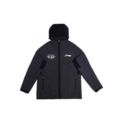 Li Ning CBA Series Beijing Team Outdoor Casual Sports Long Zipper Hooded Jacket Men Jackets Black AWDTD65-1