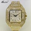 MISSFOX Ice Out Square WatchES For Men Top Brand Luxury Full Diamond Mens Watch Ultra Thin Waterproof Hip Hop Clock Dropshipping