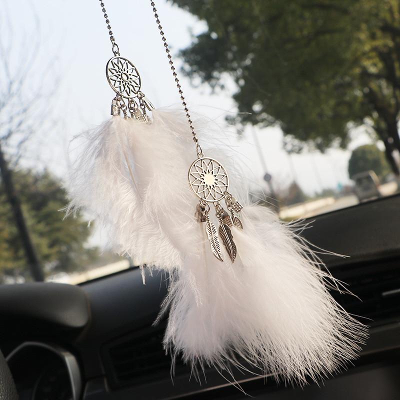 

White Bow Single Camellia Flower Car Hanging Ornament Decoration Aromatherapy StyleC