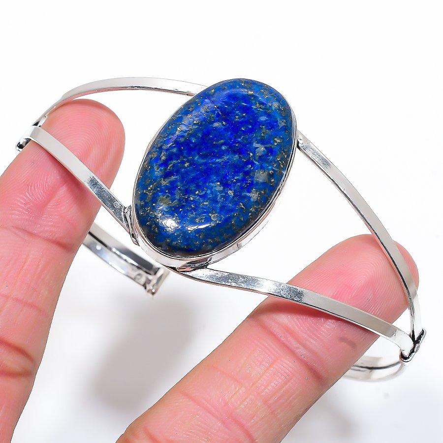 

Регулируемый браслет-манжета ручной работы из лазурита с драгоценным камнем в этническом стиле SR-10778