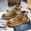 Mode Vinter Retro Herrstövlar Hampa Fiber Håll Varma Stövlar för Män Arbetsskor Utomhus Bergsklättring Casual Stövlar Botas Masculinas