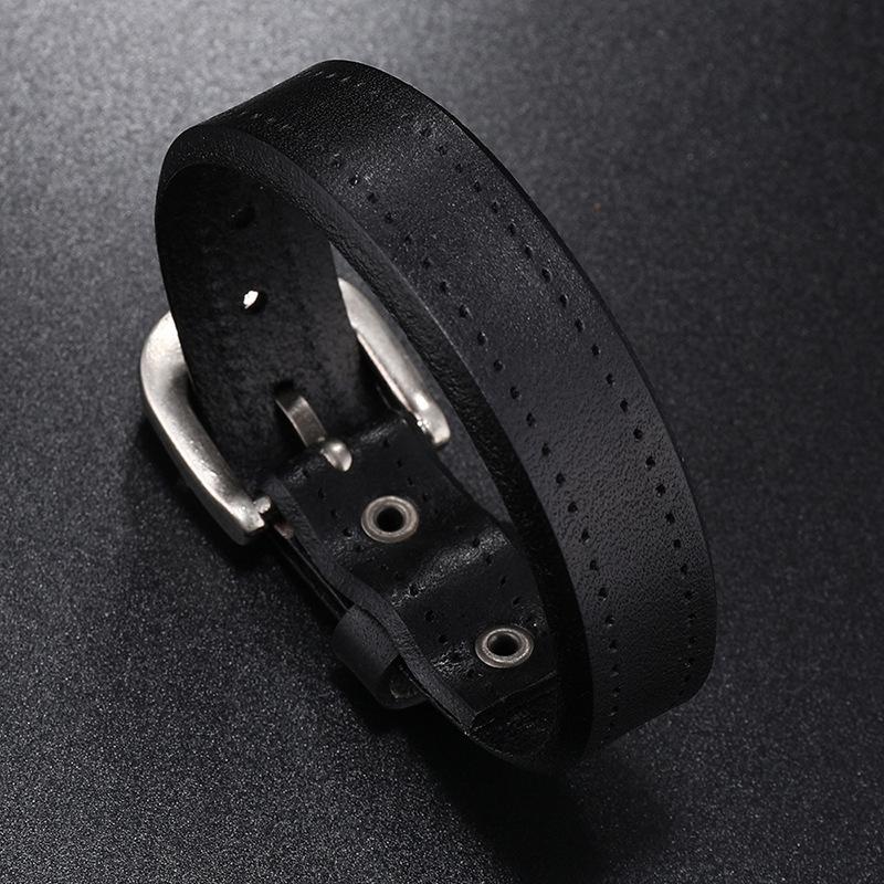 Punk Genuine Leather Bracelet For Hand Wrist Wristband Men Woman Watch Strap Couple Jewelry Gift