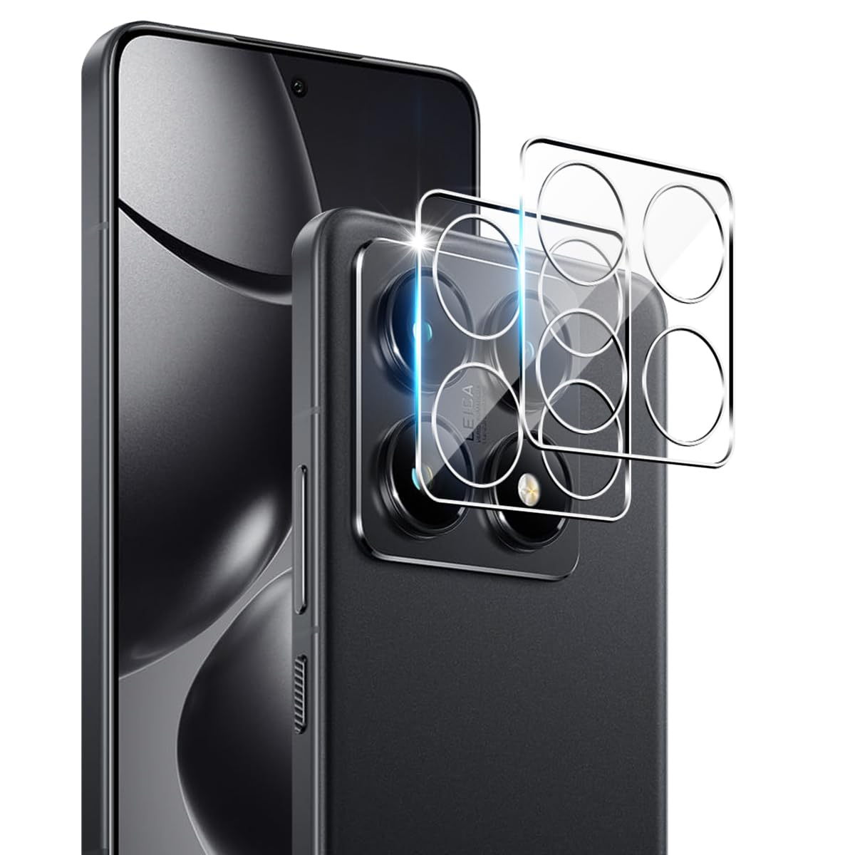

Совместимая пленка для камеры Xiaomi 14T Pro, 2 шт., защитная крышка для объектива Xiaomi 14T Pro, черная рамка, предотвращает переэкспонирование, материал стекла, совместим с 9H