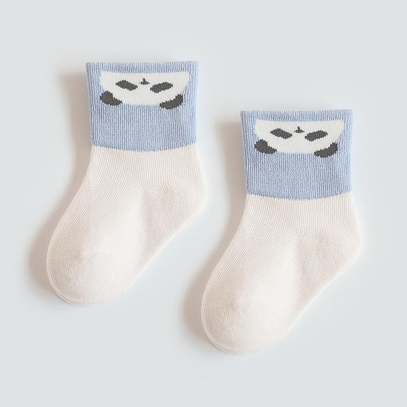 2025 Autumn Newborn Cartoon Mid-Calf Cotton Socks - Versatile Ribbed Infant Socks