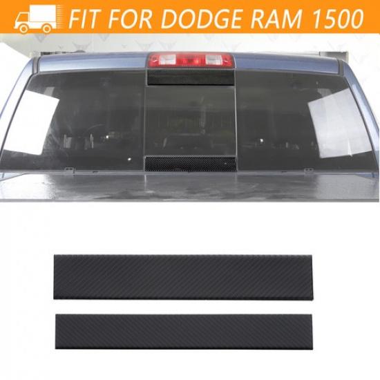

Rear Window Trim Sticker Decal Cover For Dodge Ram 1500 10-15 Soft Carbon Fiber