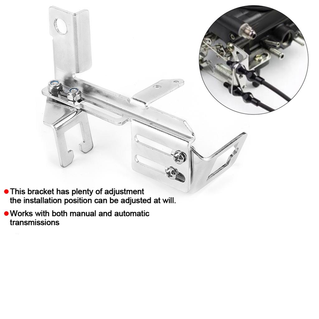 2pcs Throttle Cable Bracket Kickdown Chrome Fits for Chevy SBC BBC Holley