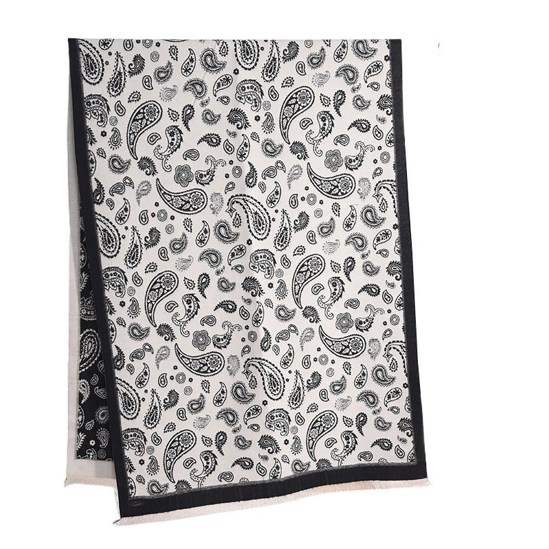 Autumn and Winter Women's Office Air Conditioning Warm Outer Shawl Japanese and Korean Imitation Cashmere Long Cashew Flower Jacquard Scarf