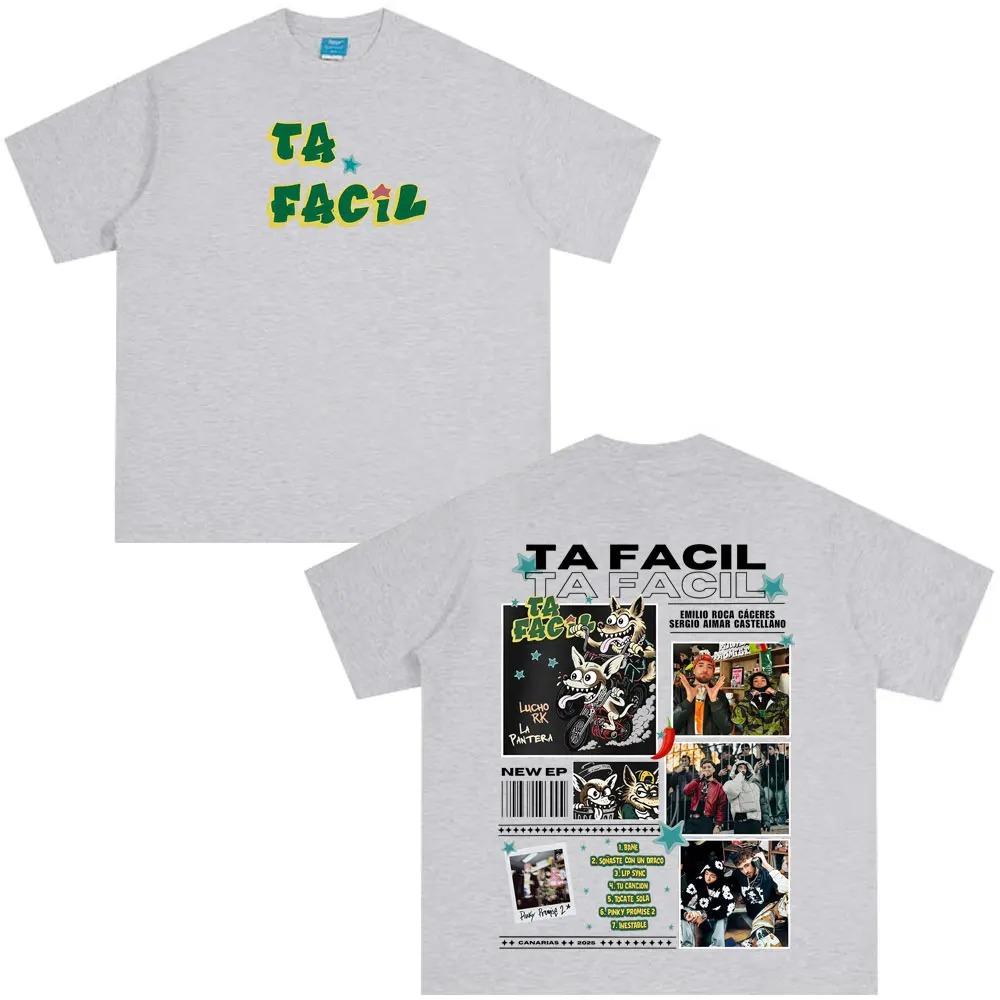 

Ta Facil New Album 2026 La Panter Lucho Rk Fashion Print Tees Men Women Hiphop Tshirts Loose Casual Cotton Fashion Tshirts S