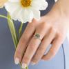 Teal Blue Sapphire Ring: Yellow Gold Plated Minimalist 925 Sterling Silver Band: Art Deco Solitaire Bridal Wedding Jewelry Gift