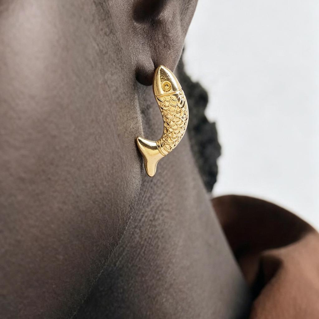 E11001 Fashion and popular small fish cute simple fun earrings women, retro ocean style versatile earrings