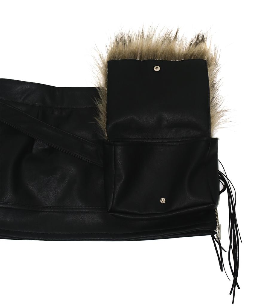Tae Fur Bag Leather Skirt 001