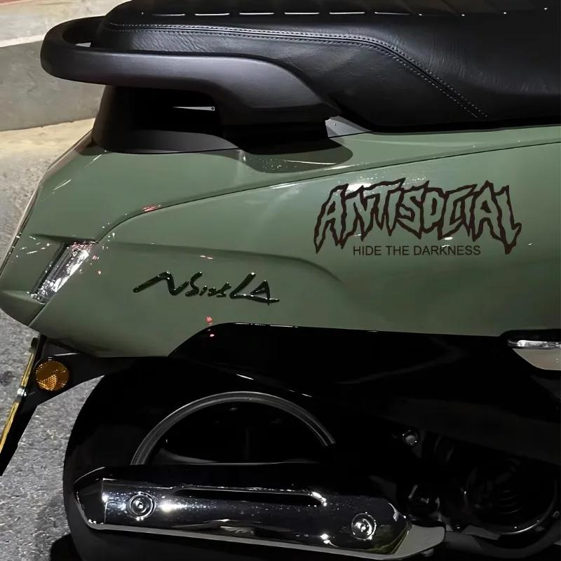 1PC ANTISOCIAL Motorcycle Stickers DIY Motorbike Fuel Tank Fairing Decoration Scooter Body Waterproof Vinyl Decals Universal